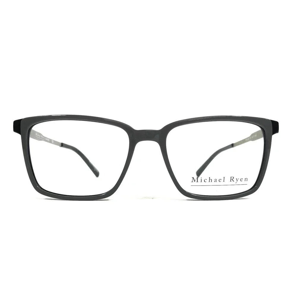 Michael Ryen Eyeglasses Frames MR-424 C3 Gray Black Silver Square 54-17-145